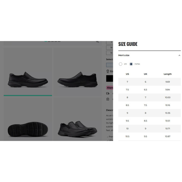 Clarks Bradley Step Men's Slip On Shoes Size 9 Black Tumbled Leather New in Box - Picture 11 of 11